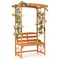 6.2 FT Tall Patio Garden Arbor with Pergola and 2-Seat Bench for Garden Lawn Backyard Decoration